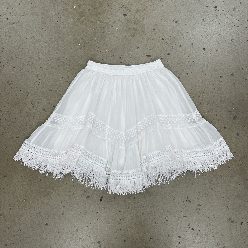 Rococo Sand Cia Mini Crochet Fringe Skirt Resort Wear Boho NEW‎ size XS